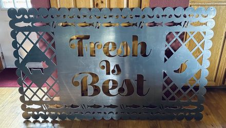 Solid aluminum sign from a school.