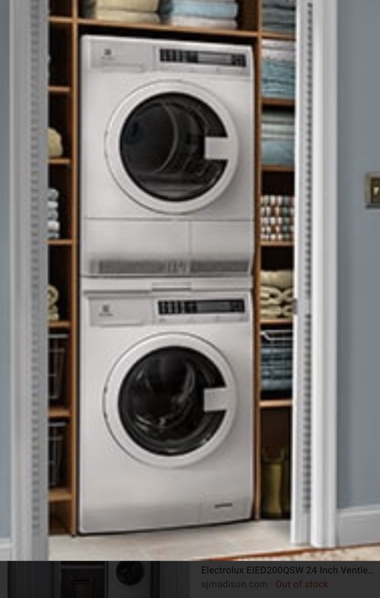 Electrolux stackable washer and dryer