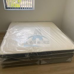 King mattress regular and box spring set (2pc - brand new)