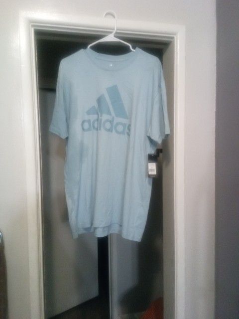 Baby Blue Adidas T-shirt Size XL New