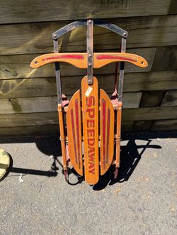 Speedaway Vintage Wooden Snow Sled