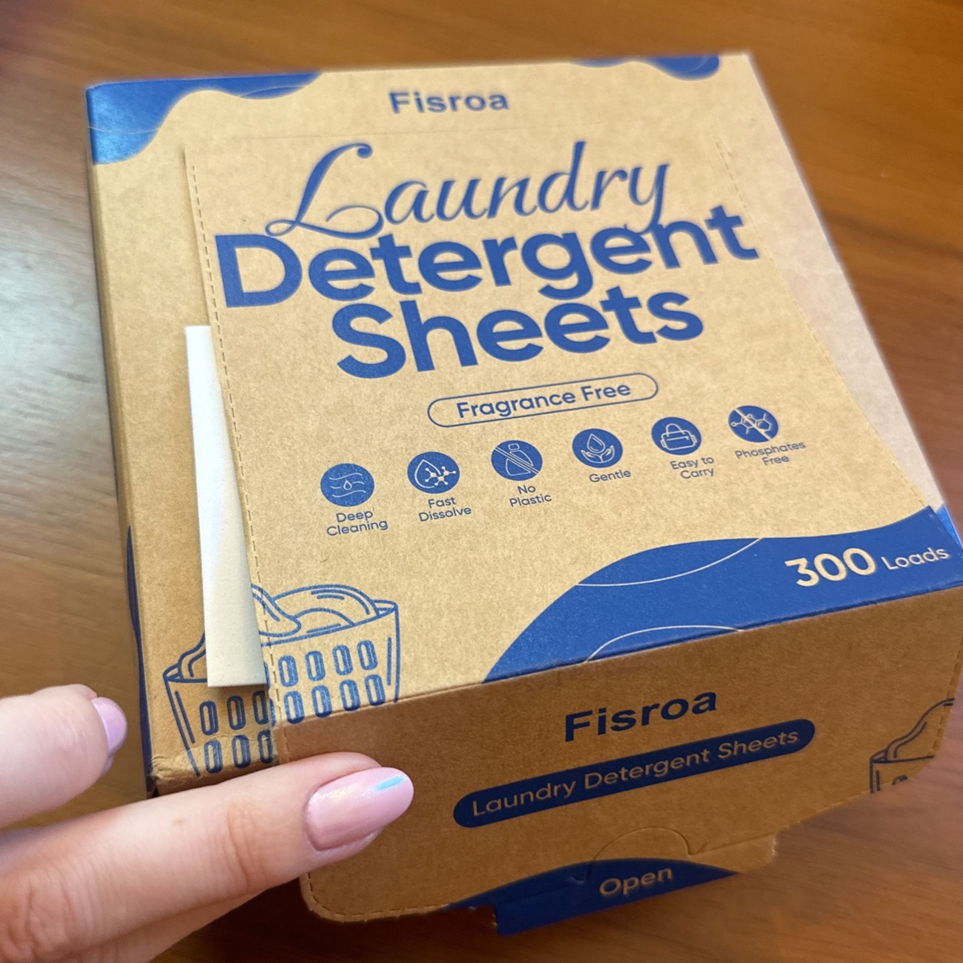 Fragrance Free Laundry Detergent Sheets Travel Eco-friendly 300 Loads Fisroa Clothes Washing Detergent Sheets Plastic-Free Washer Sheets, Liquidless L
