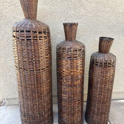 Rattan/ Bamboo Floor Vase