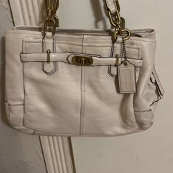 Coach White Leather Bag