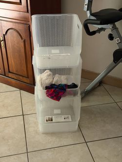 3pk Stackable Closet Storage Bins - Brightroom™