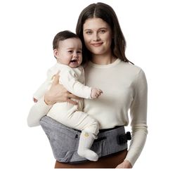 New MomCozy Grey Hip Seat Baby Carrier. Up To 45 Pounds 