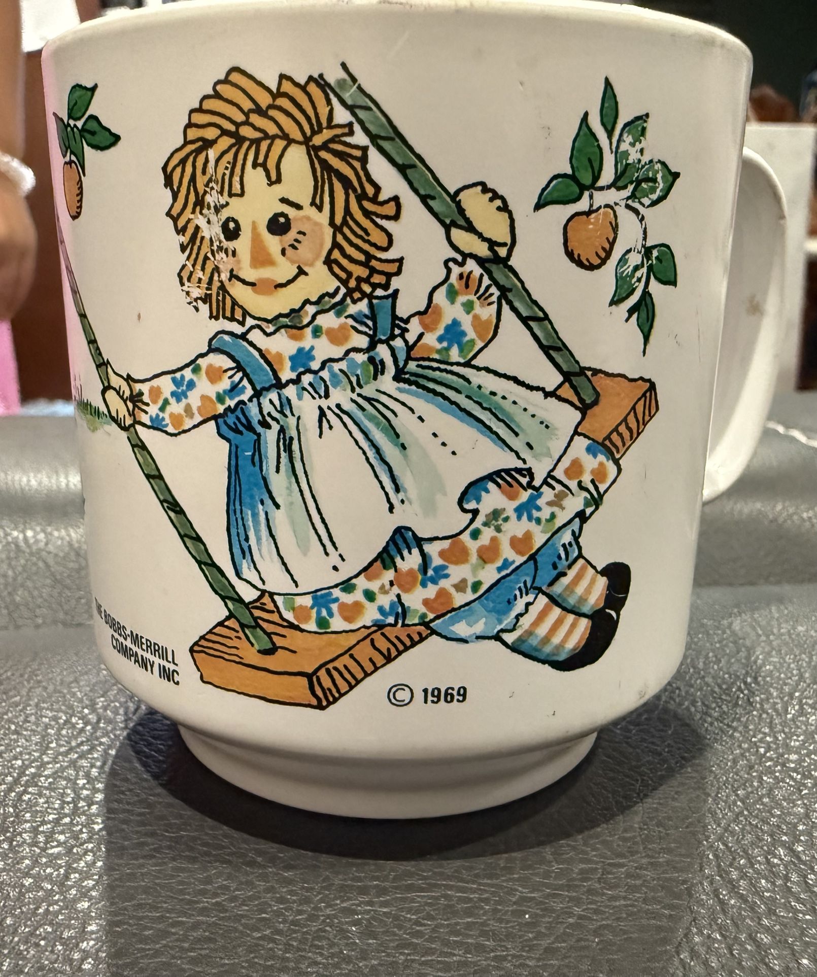Vintage Raggedy Ann & Andy Cup Plastic 1969 Hobbs-Merrill Company RARE