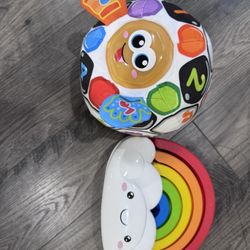 Vtech Soccer ball, Rainbow stacking, Fisher price lights And Tunes Pineapple