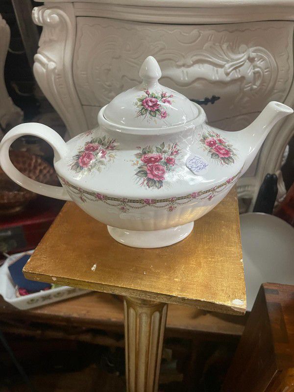 Antique Floral Teapot 