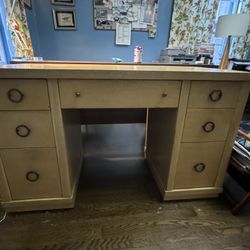 Blonde Wood Desk—vintage Deco Style 