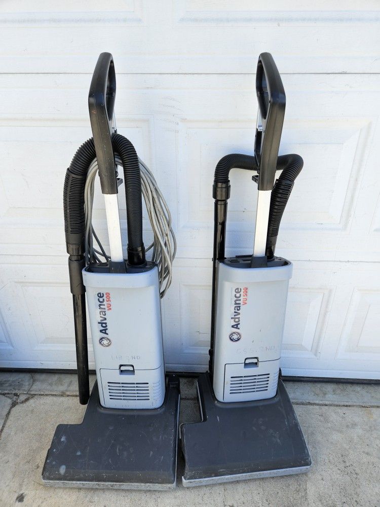 2x Nilfisk Advance VU500 Upright Vacuum