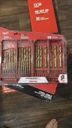 Shock wave impact duty titanium twist drill bit set 23 pieces
