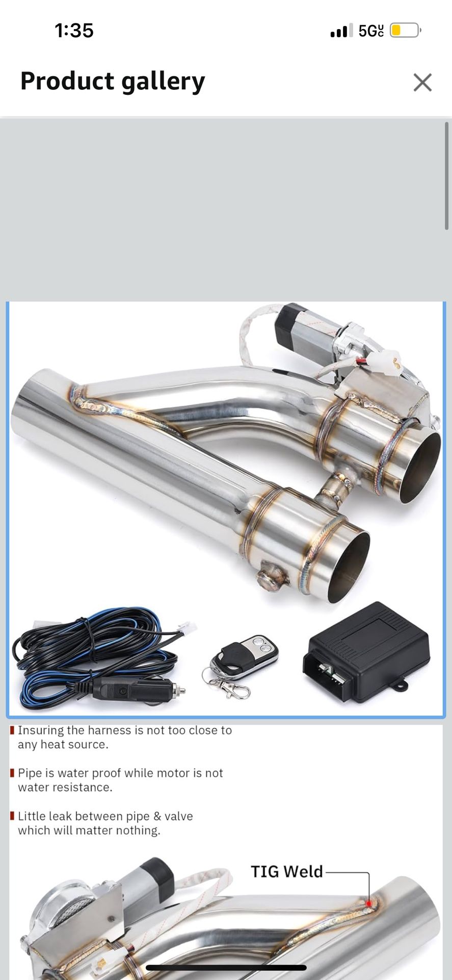 Universal 2.5 Inch Stainless Steel Exhaust Pipe Kit