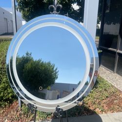 BATHROOM MIRROR - 30” LED Round Touch Button Bathroom Mirror with Switchable Color LED