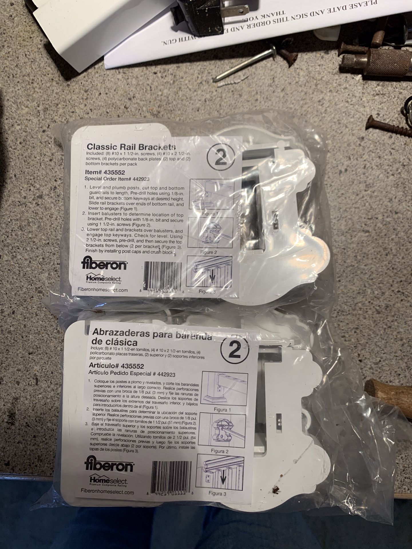 Fiberon rail brackets