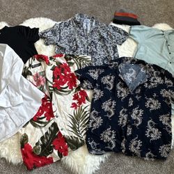 Men 2lbs of Fall/Winter/Spring CLOTHES Tops Shirts Long & Short Sleeve, Hat