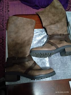 "Fergie" Tan/Brown Boots, Size 10