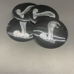 Mustang Cobra 4pc Rim Cap Emblem With Adhesive