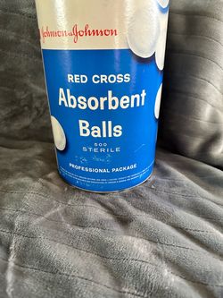 Johnson & Johnson Red Cross Absorbent Balls Vintage Tin