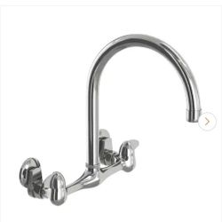 Glacier Bay
Builders Double-Handle Wall Mount Standard Kitchen Faucet in Polished Chrome