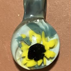 Hand Made Small Glass Sunflower Pendant