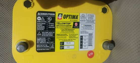 Brand new Optima battery 175 obo