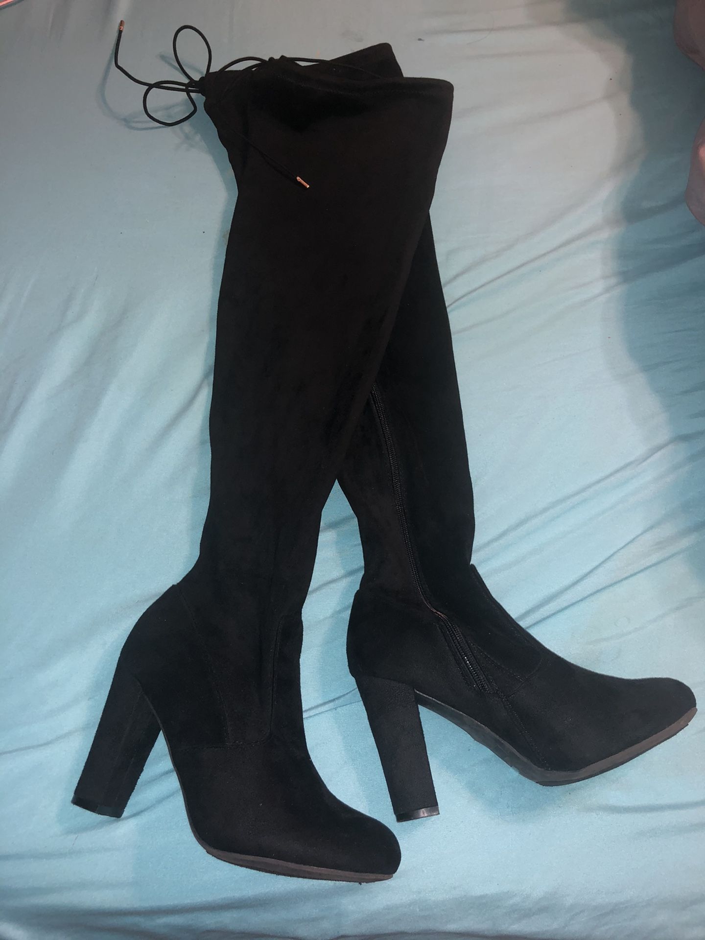 Black Thigh length Boots Size 8 1/2