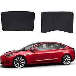 Tesla Model 3, 2 pack sunshade for ceiling & rear roof
