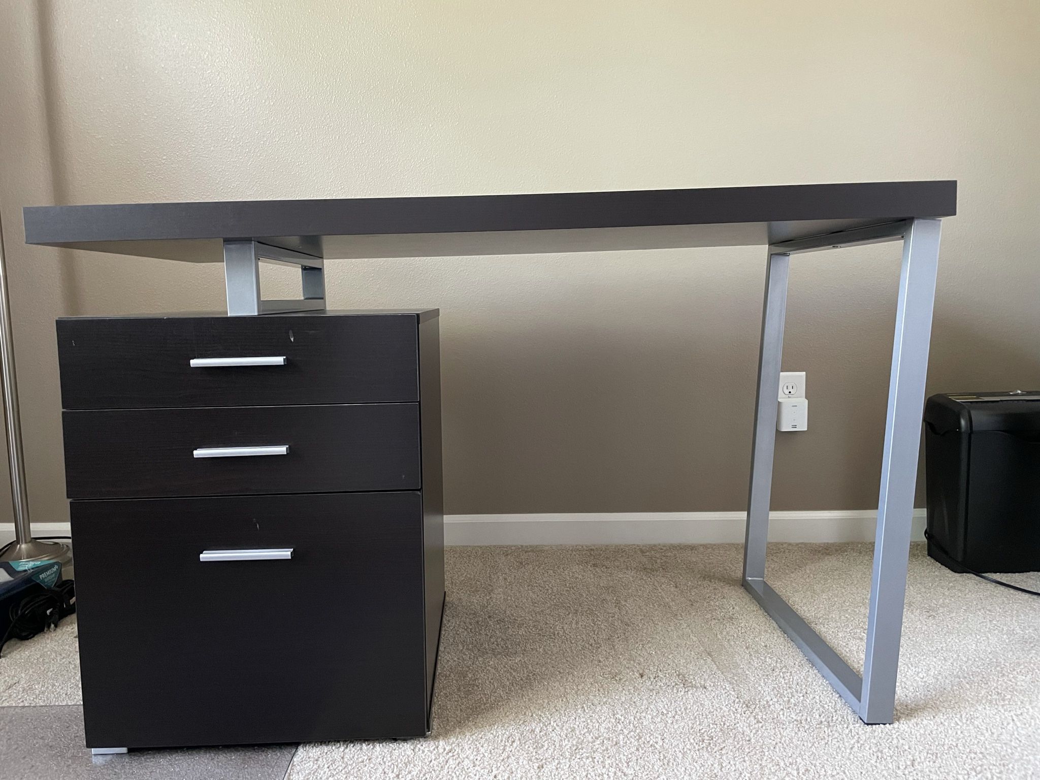 Reversible Brown Wooden Computer Desk