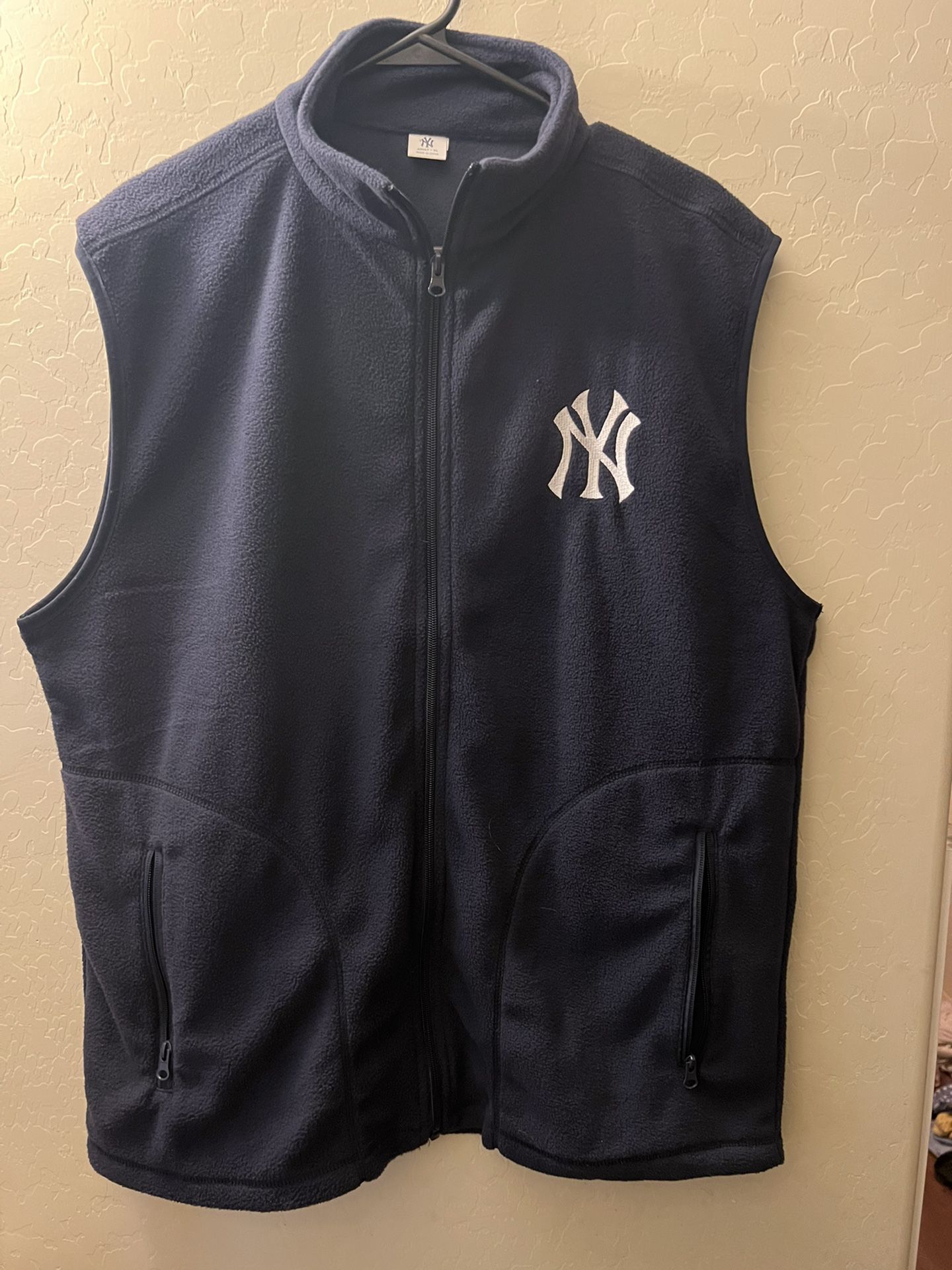 New York Yankees Blue Fleece Vest sz XL
