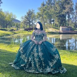 Dark Green Quinceanera Dress