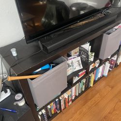 Black Wood Bookshelf / TV Stand 
