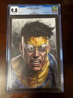 INVINCIBLE #1 Variant CGC 9.8 SLAB! - Carla Cohen Variant Foil Edition