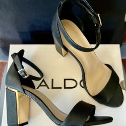 Black/Gold Heels -Aldo