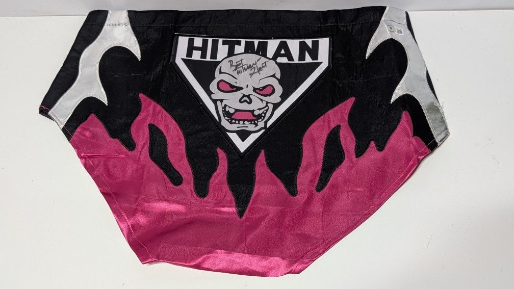 Bret The Hitman Hart Signed Custom Trunks WWE HOF Wrestling Autographed BAS COA

