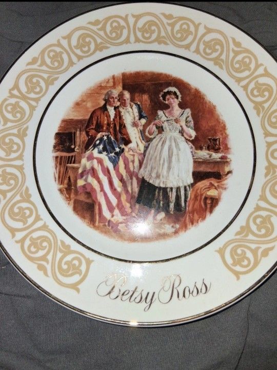 1973 Betsy Ross Collector Plate With Confederate Flag