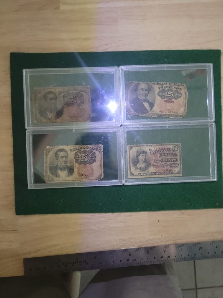 Fractional Currency Lot Of 4