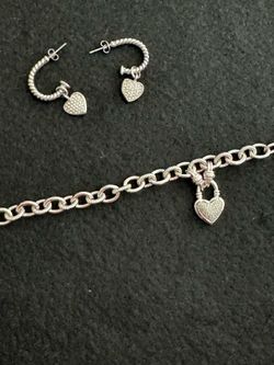 Cute Heart Bracelet & Earring Set