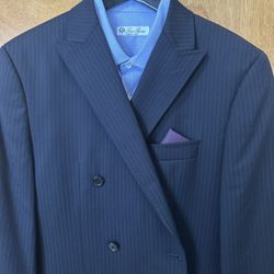 Michael Kors Blue Pinstripe Suit Jacket size 40R