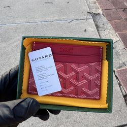 Goyard Wallet Card Holder In Red