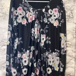 Woman’s Size 3xl Timeson Brand Floral Top 