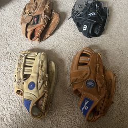 Adult Baseball Gloves Or Softball Mitts 11.5” 12”