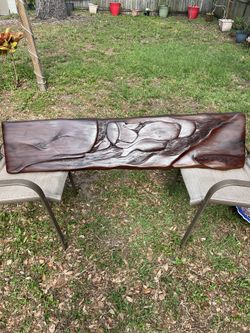 Whales On Mahogany Wood