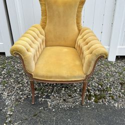 Velvet Tufted High Back Chair