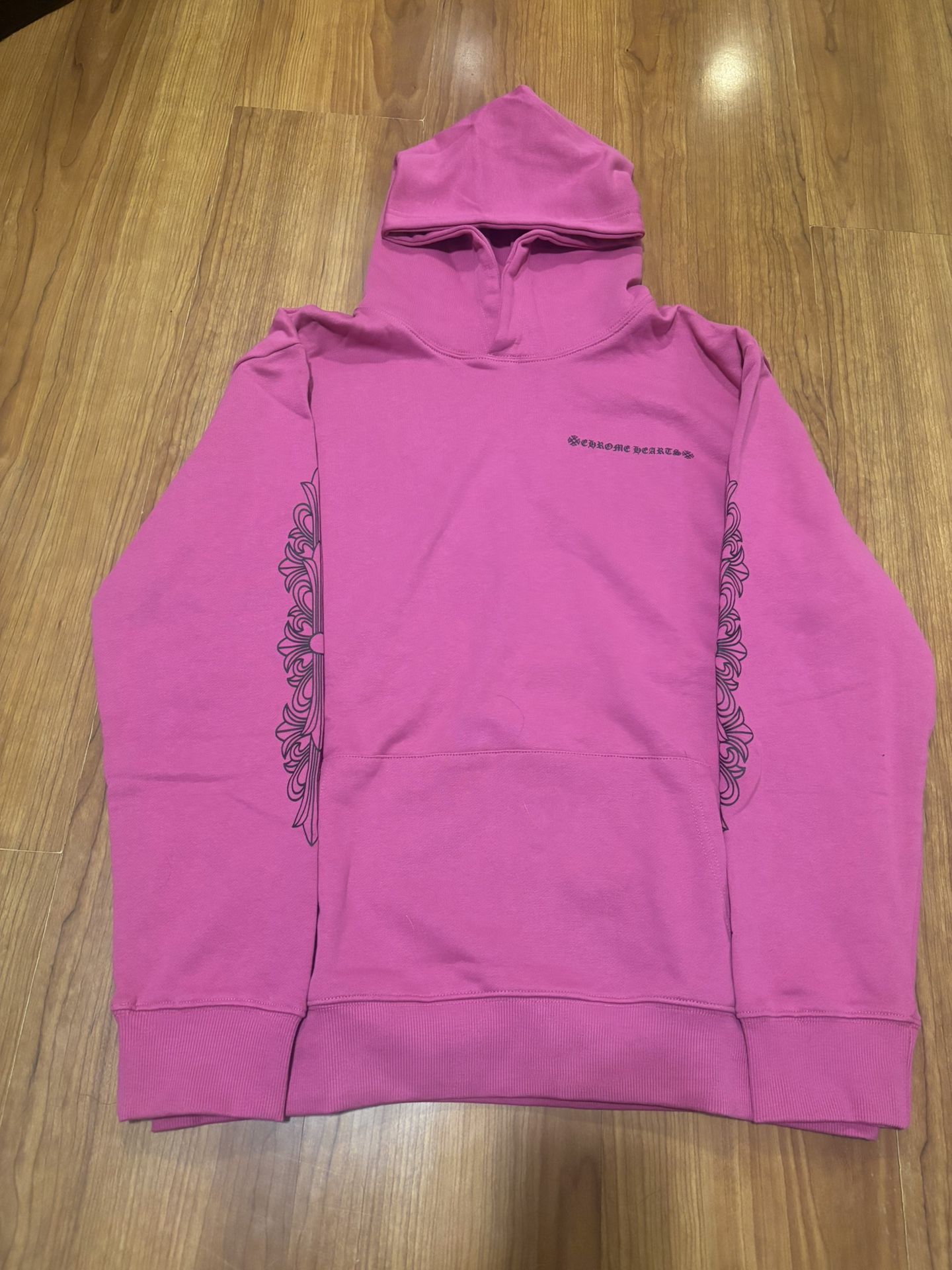 Pink chrome hearts hoodie