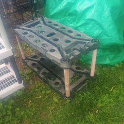 Plastic Shelf With 2 Shelves Green 
