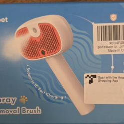 🐾 3‑in‑1 Pet Steam Brush – White 🐾  