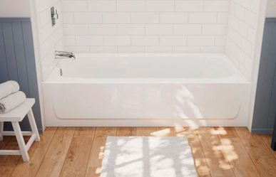 Bootz Industries Aloha 60 in. Left Drain Rectangular Alcove Soaking Bathtub in White