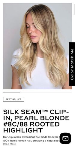 Bellami Silk Seam Clip-In, Pearl Blonde #8C/88 Rooted Highlight Hair Extensions