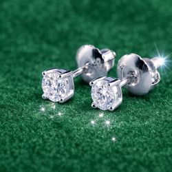 VVS EARRINGS PASS DIAMOND TESTER 925 SILVER